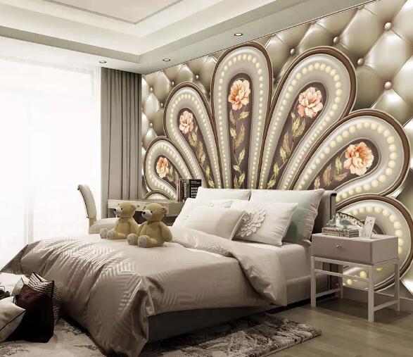 3D Red Peony WC1738 Wall Murals