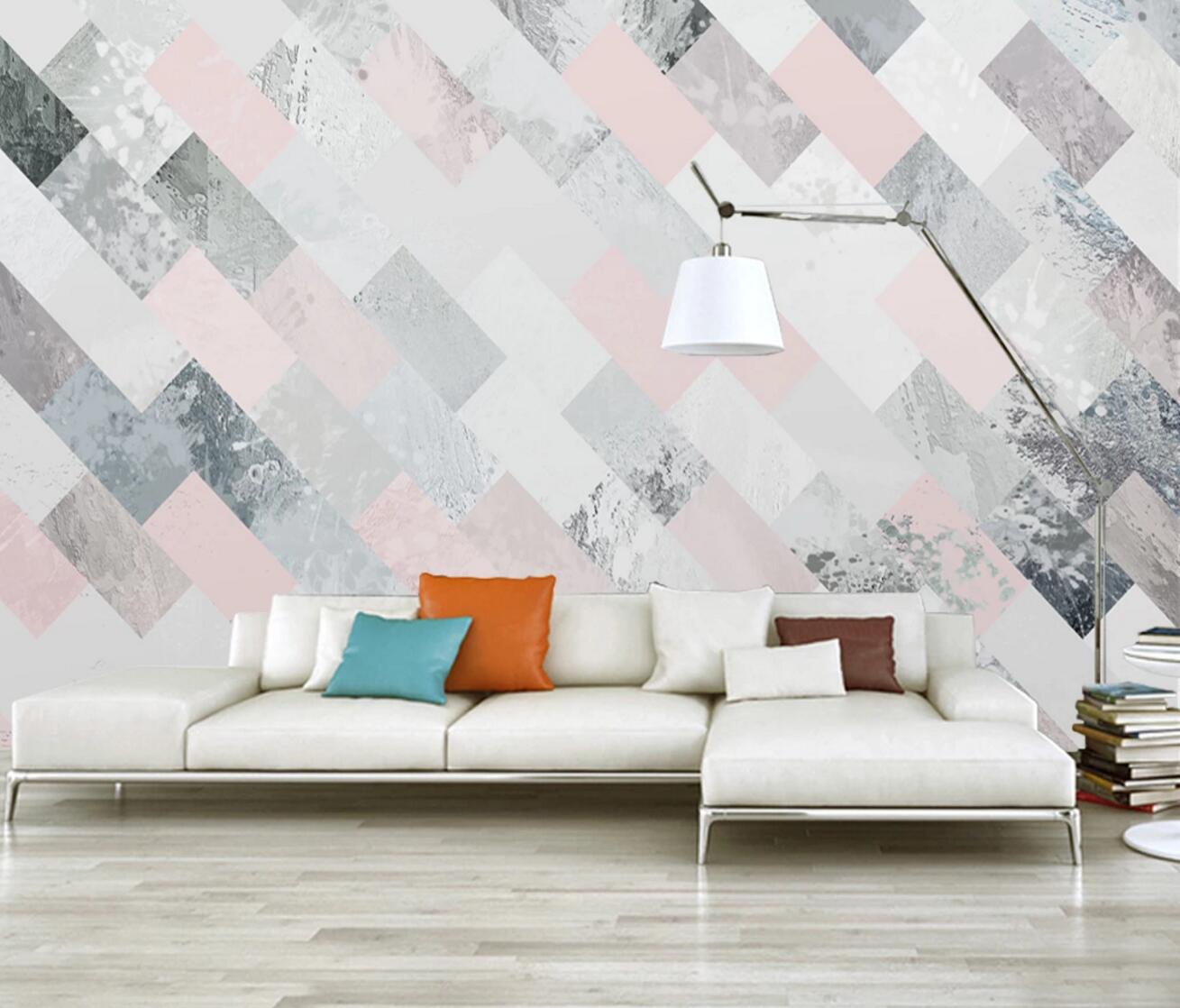 3D Pink Square WC1161 Wall Murals