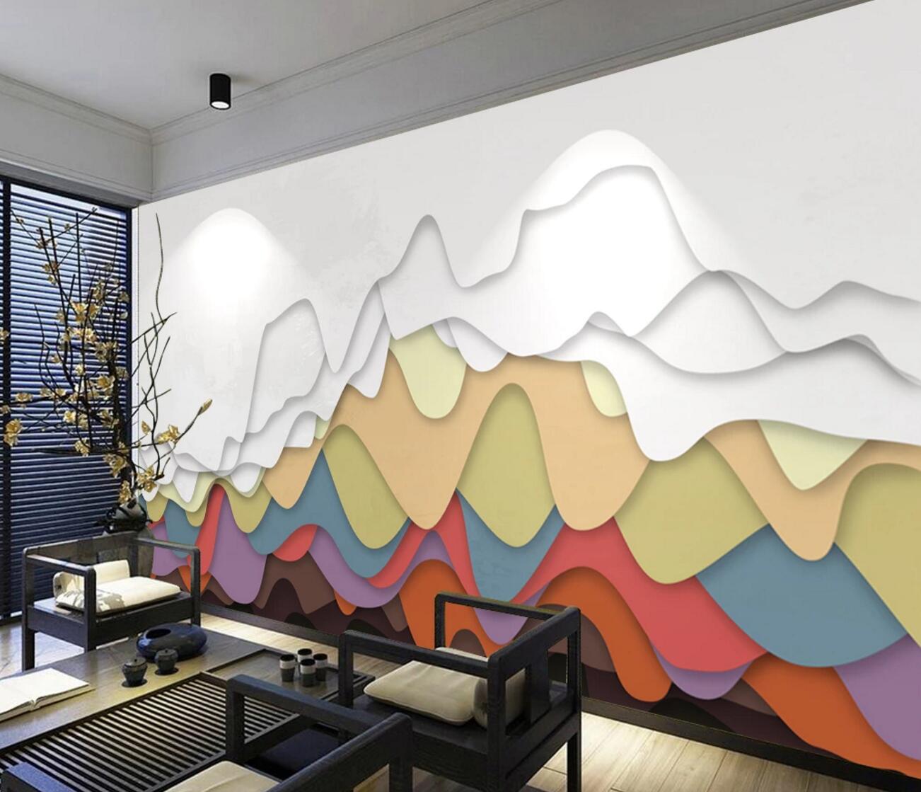 3D Color Waves WC1156 Wall Murals