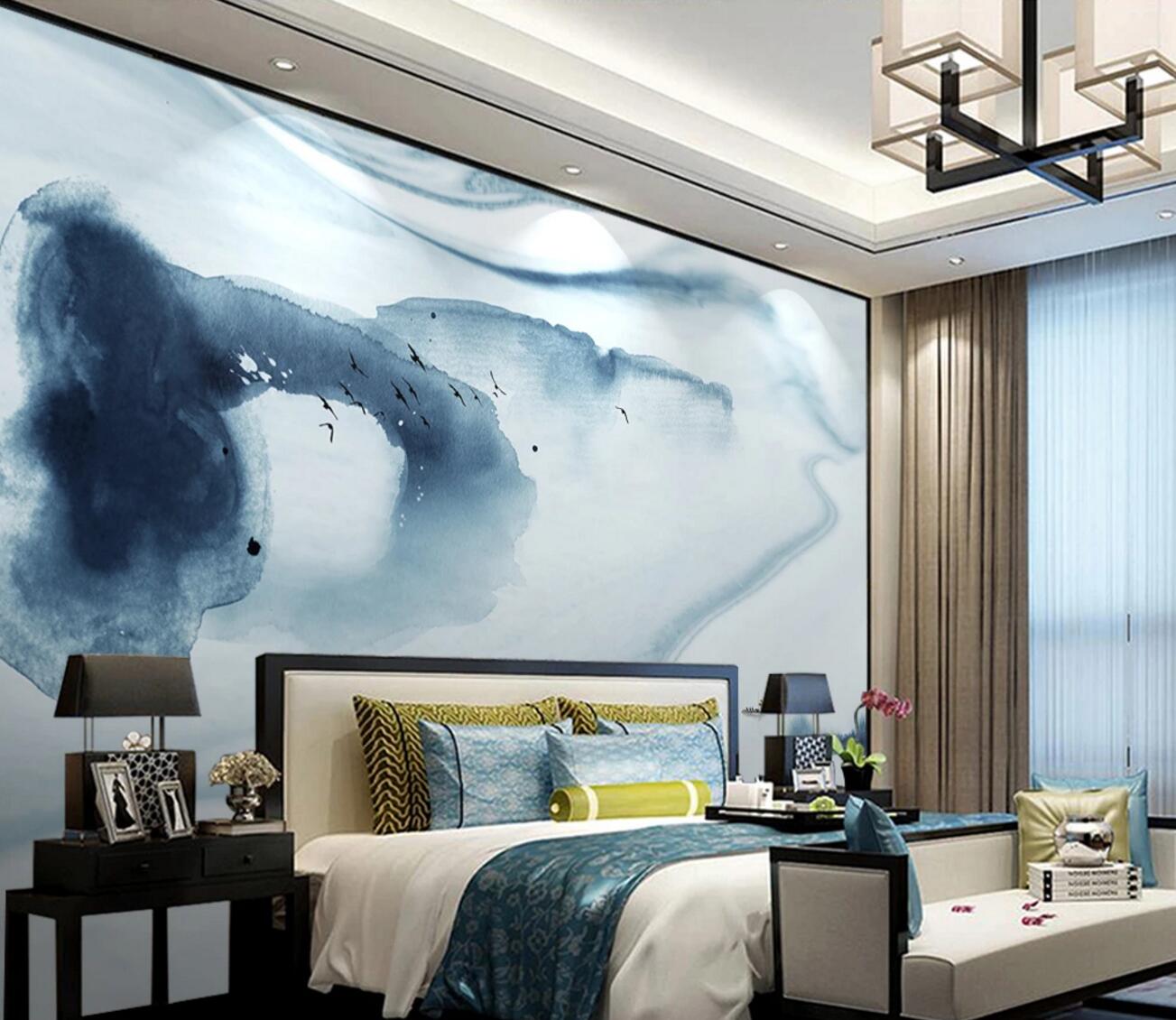 3D Blue Ink WC1141 Wall Murals