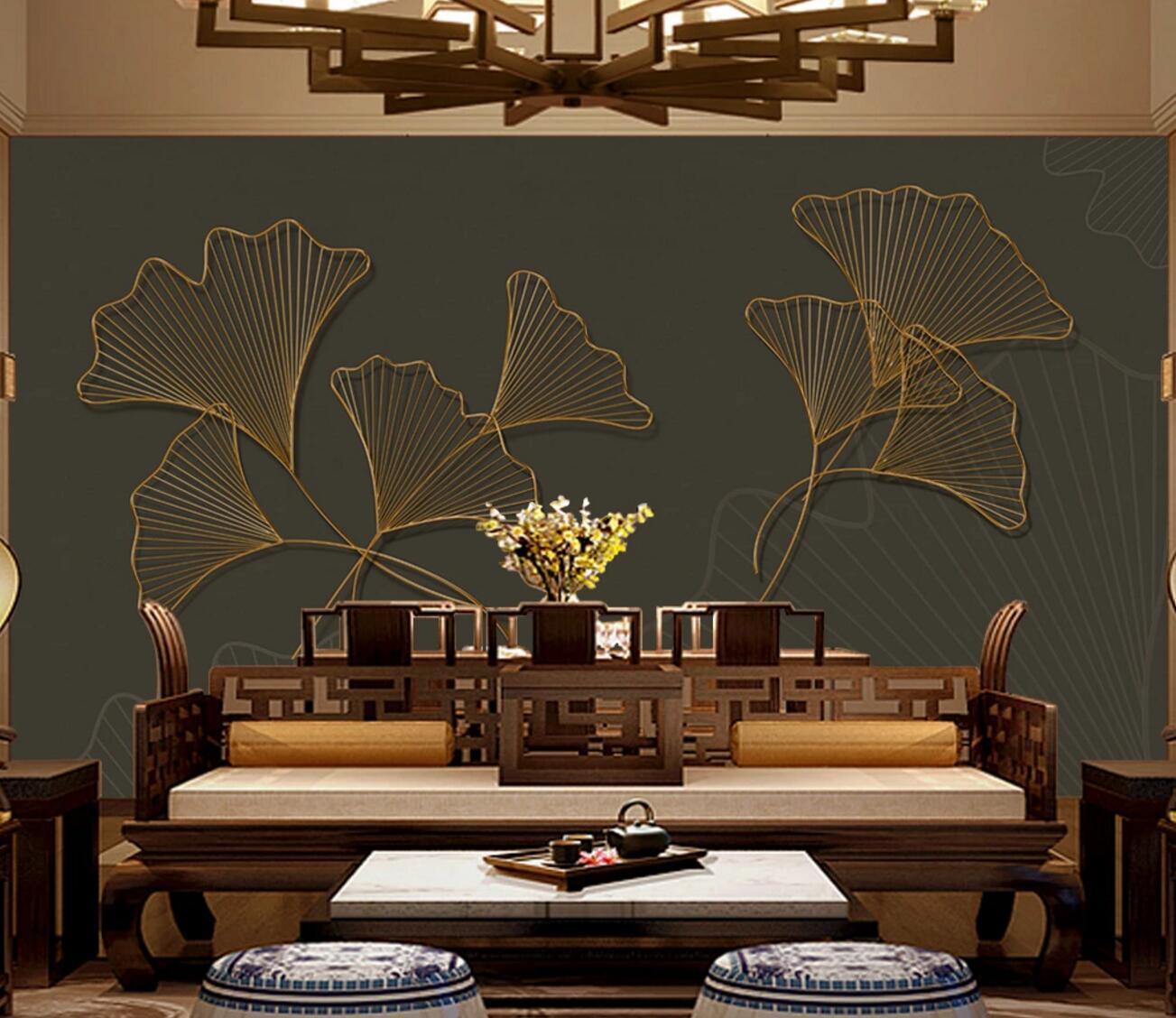 3D Leaf Shape WC547 Wall Murals