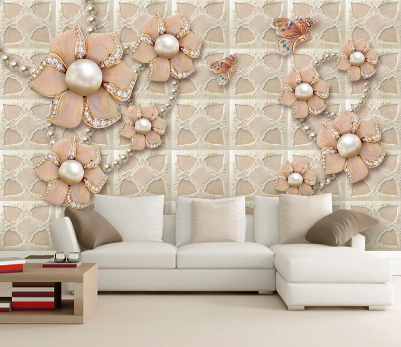 3D Platinum Butterfly WC326 Wall Murals