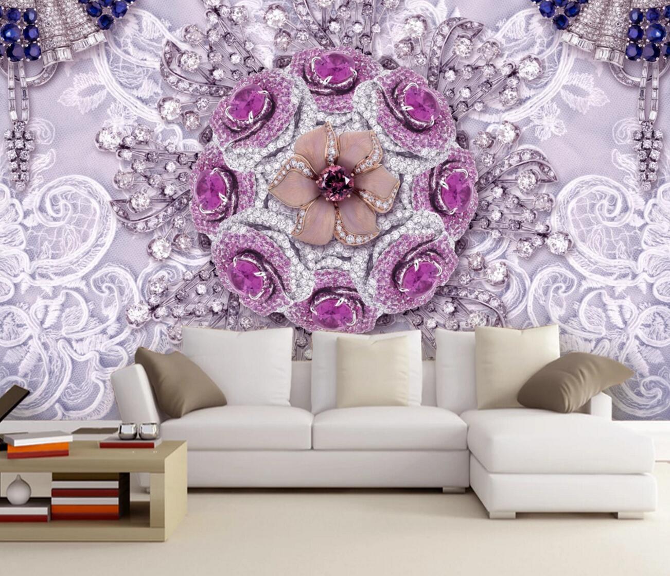3D Brooch Diamond WC244 Wall Murals