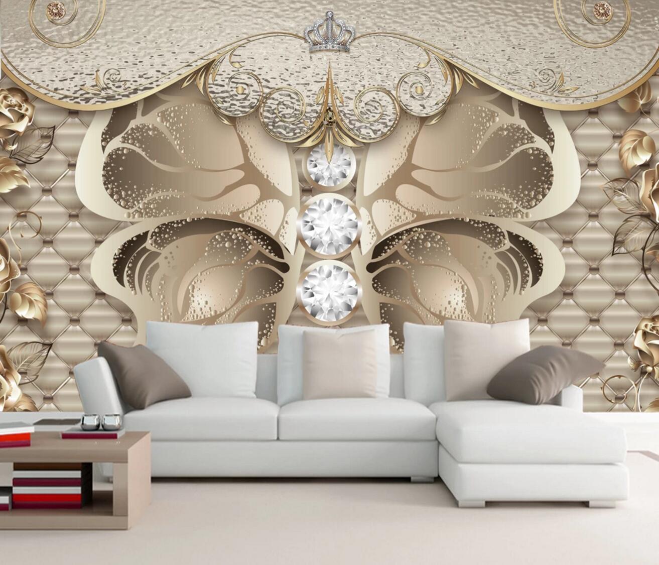 3D Diamond Butterfly WC237 Wall Murals