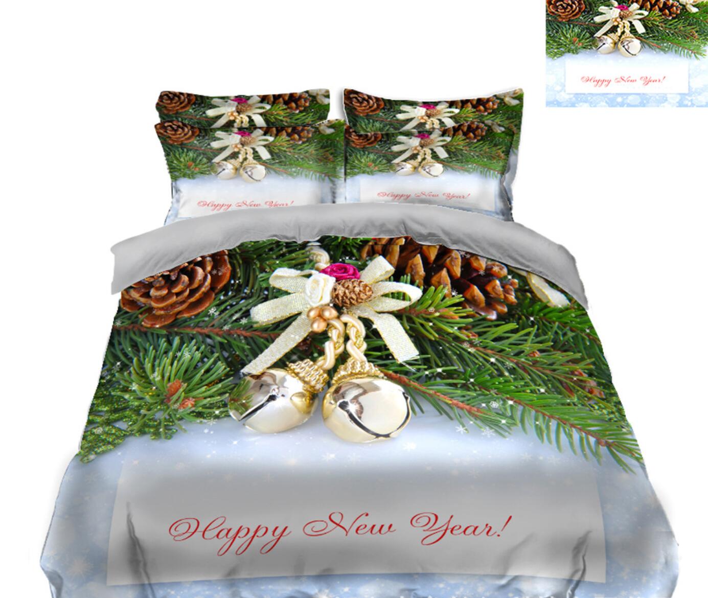 3D Bells 31182 Christmas Quilt Duvet Cover Xmas Bed Pillowcases