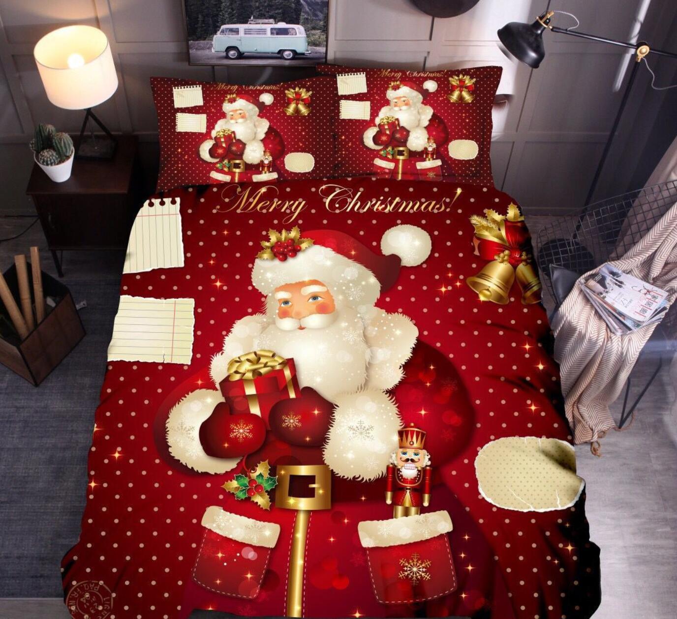 3D Santa Claus 32062 Christmas Quilt Duvet Cover Xmas Bed Pillowcases