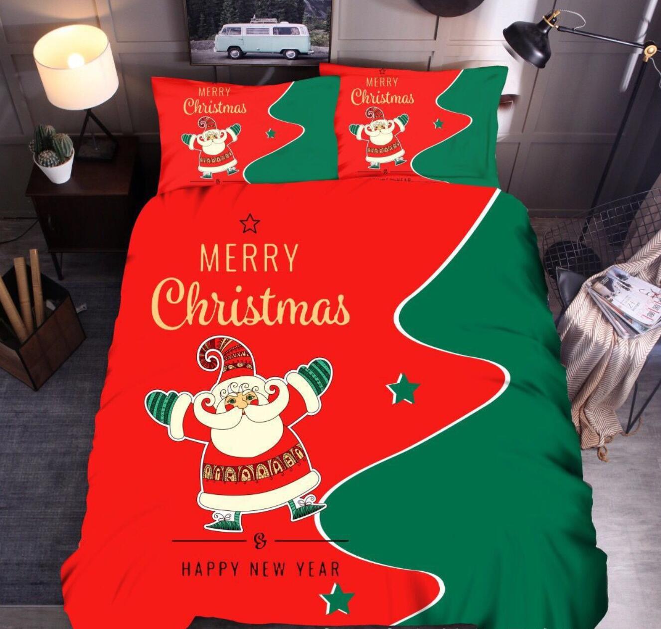 3D Santa Claus 32070 Christmas Quilt Duvet Cover Xmas Bed Pillowcases