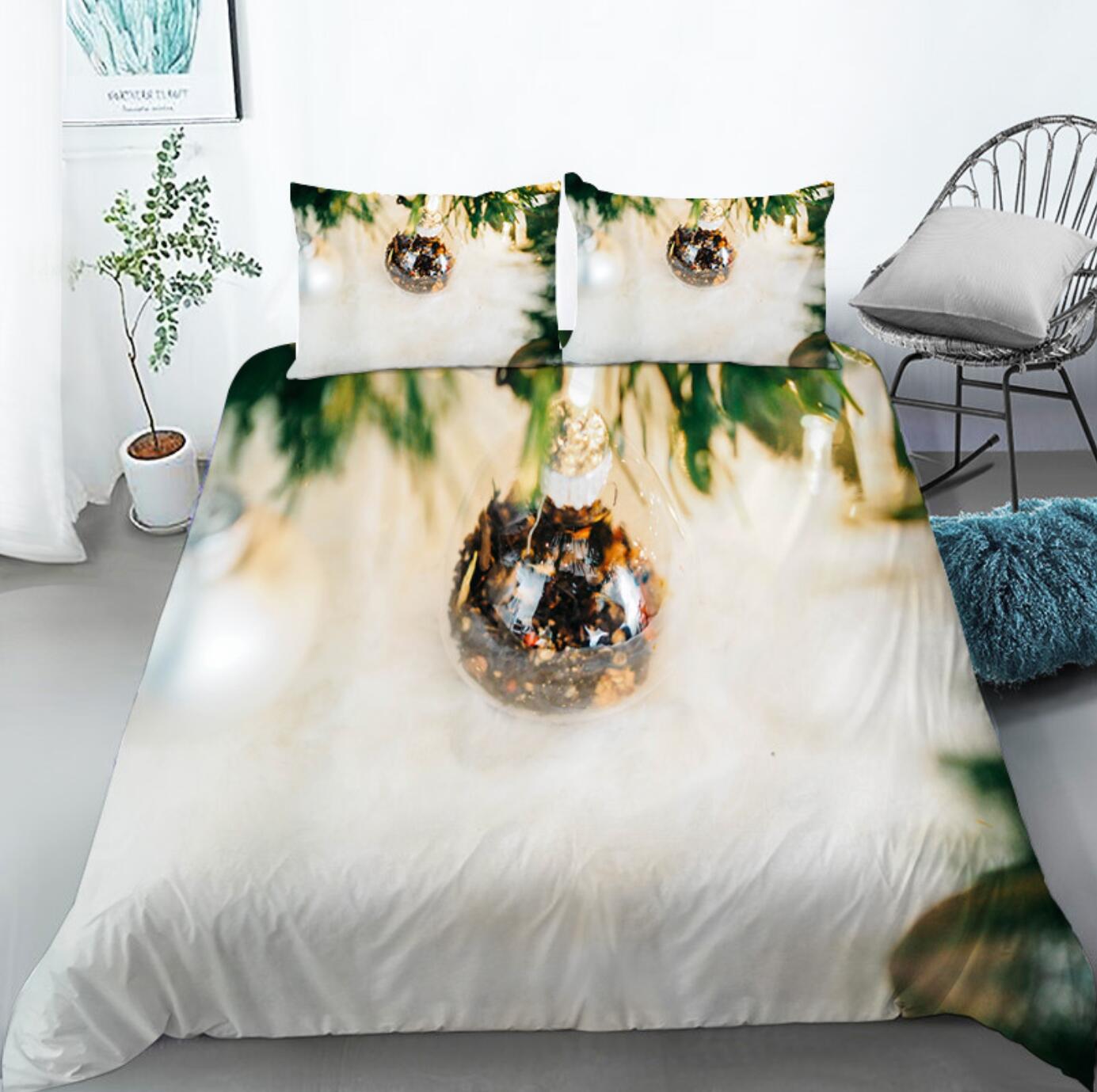 3D Golden Ball 32109 Christmas Quilt Duvet Cover Xmas Bed Pillowcases