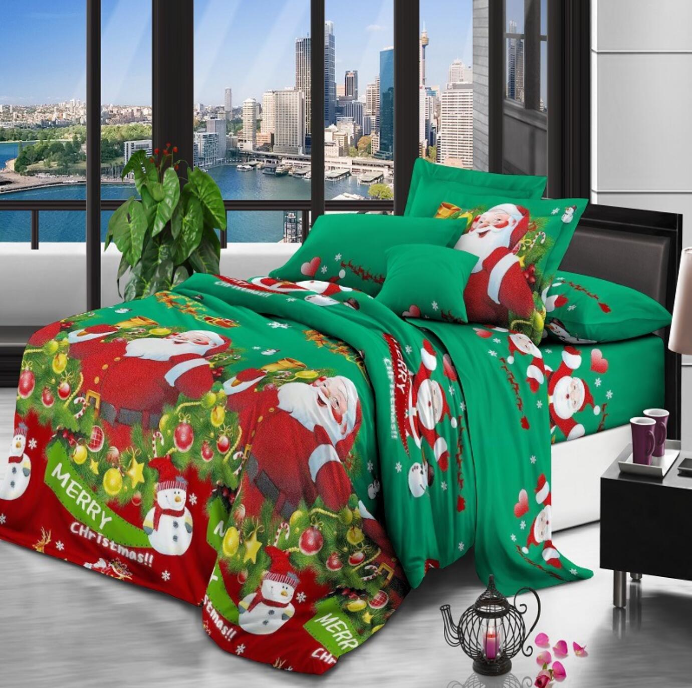 3D Santa Claus Pattern 32139 Christmas Quilt Duvet Cover Xmas Bed Pillowcases