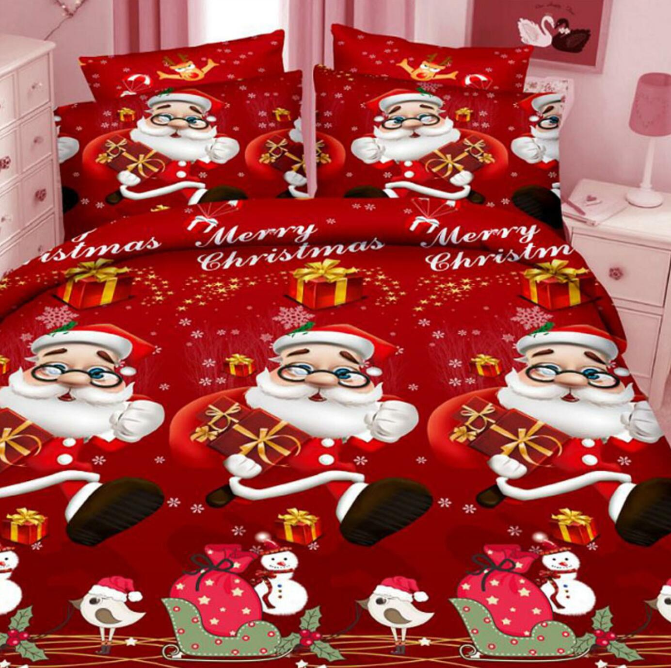 3D Santa Claus 32164 Christmas Quilt Duvet Cover Xmas Bed Pillowcases