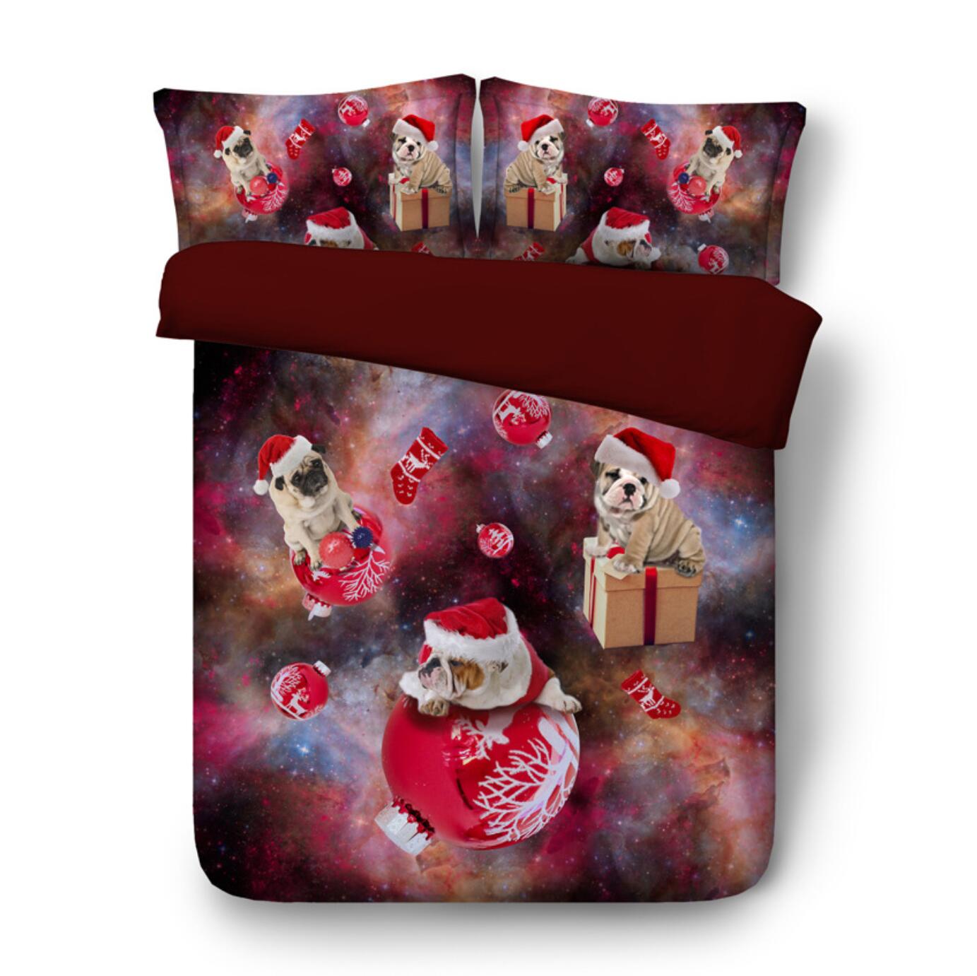3D Christmas Dog 32173 Christmas Quilt Duvet Cover Xmas Bed Pillowcases