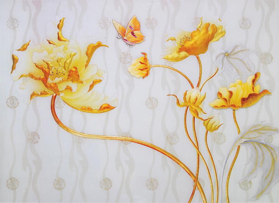 Graceful Golden Flowers Wallpaper AJ Wallpaper 2