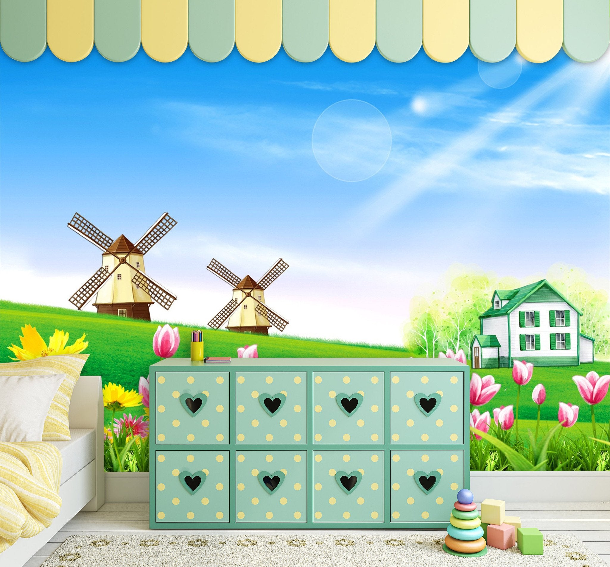 3D Sunshiny Windmill Tulips 89 Wallpaper AJ Wallpaper