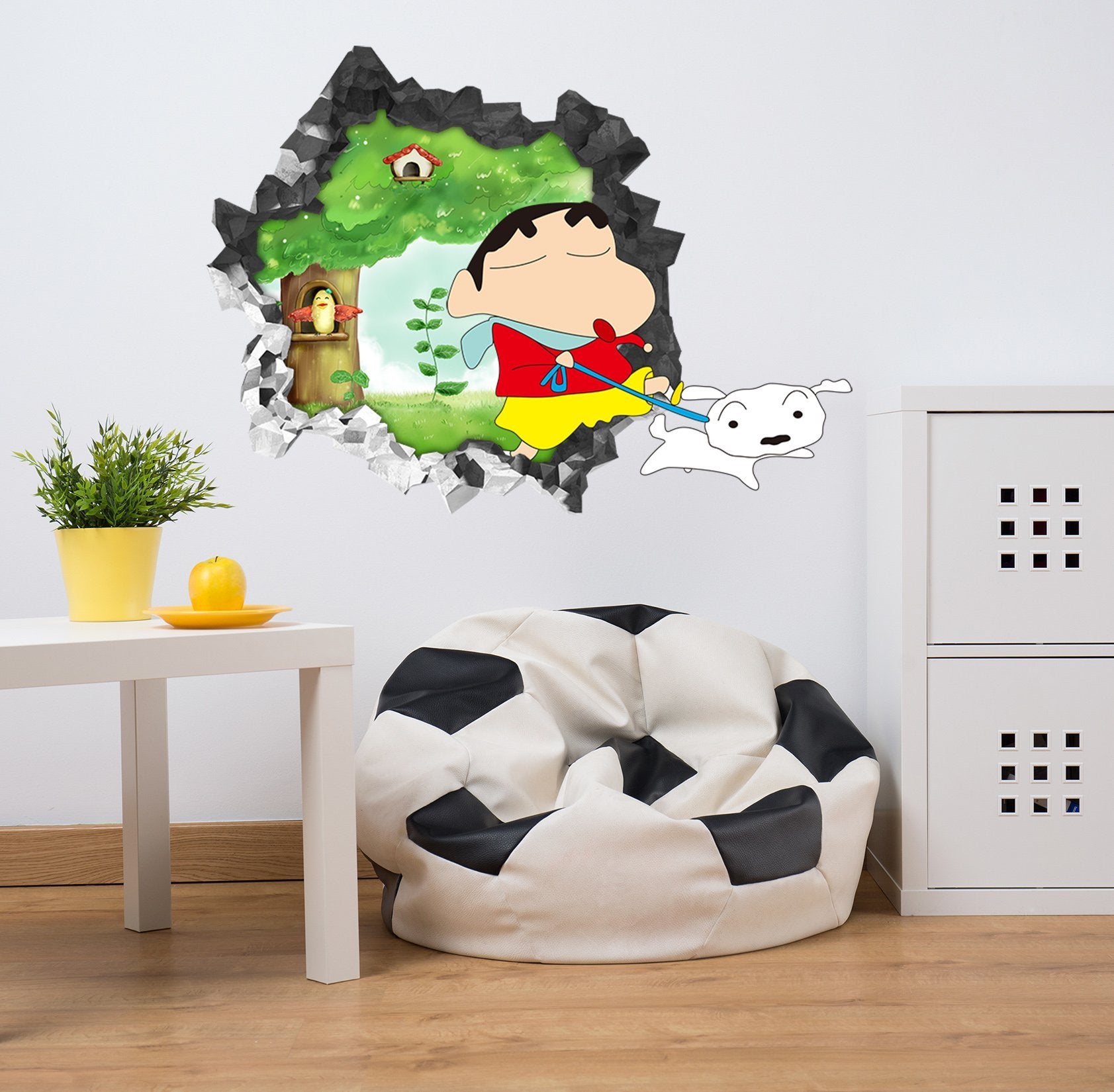 3D Crayon Shinchan 93 Broken Wall Murals Wallpaper AJ Wallpaper