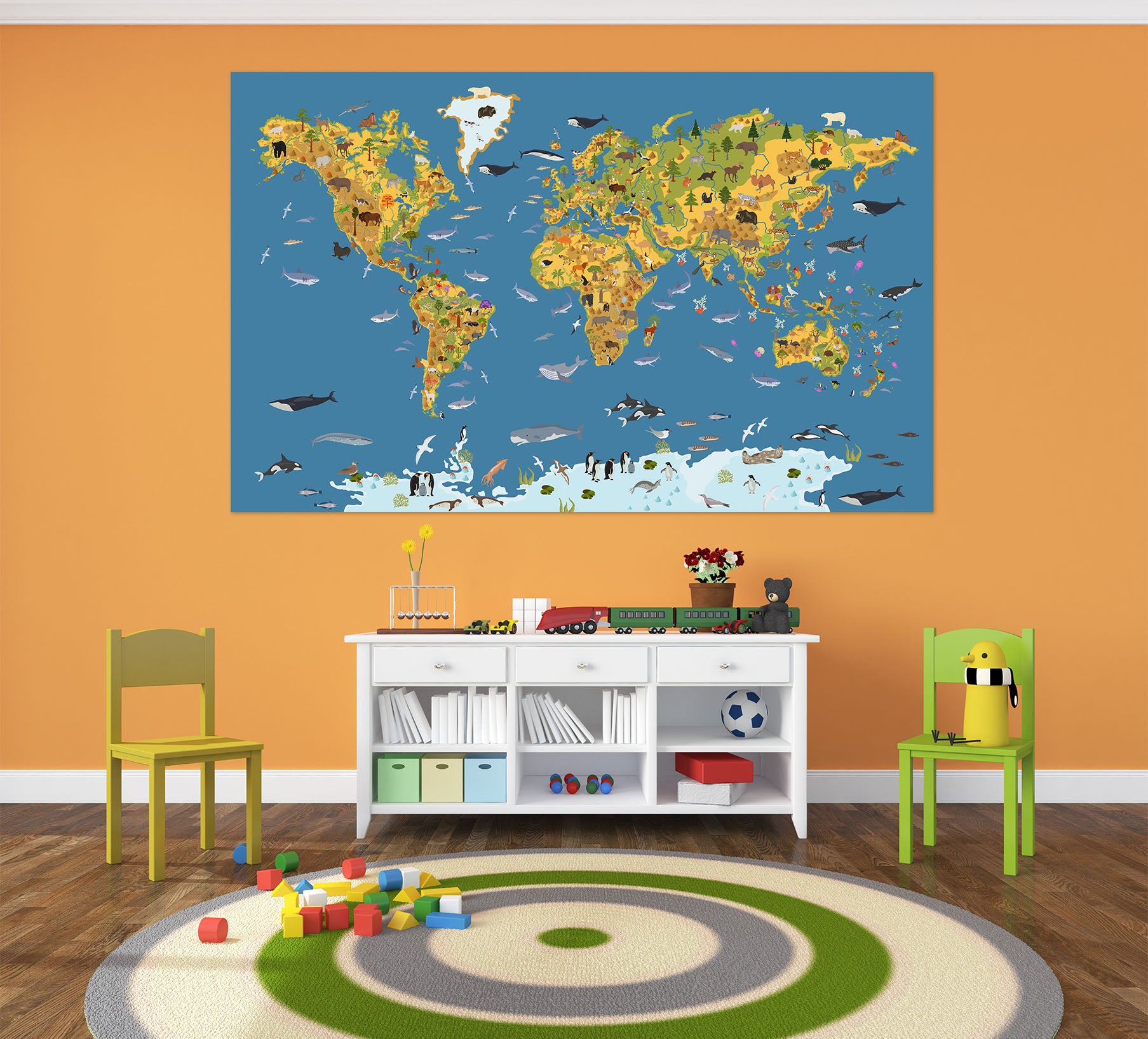3D Beautiful Ocean 271 World Map Wall Sticker