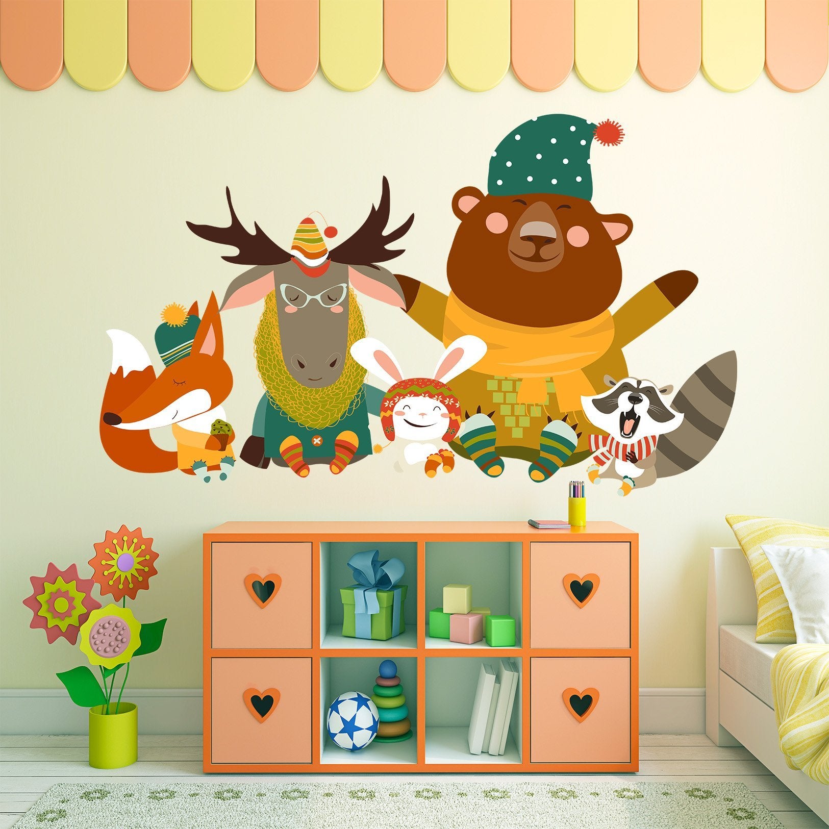3D Cartoon Animals 069 Wall Stickers Wallpaper AJ Wallpaper