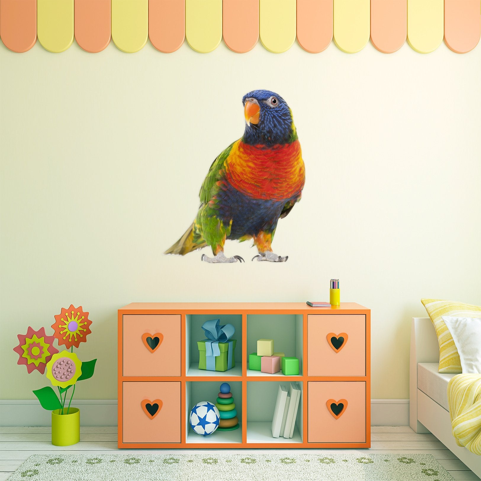 3D Colorful Parrot 162 Animals Wall Stickers Wallpaper AJ Wallpaper