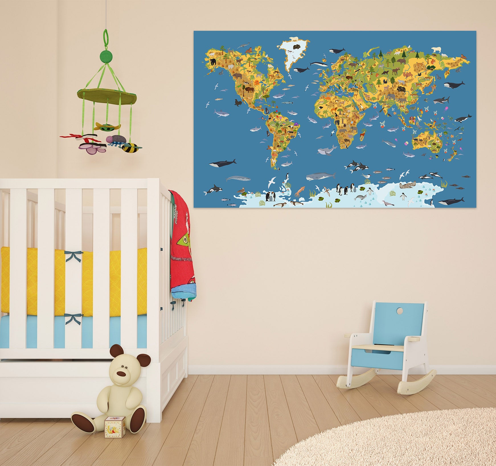 3D Beautiful Ocean 271 World Map Wall Sticker