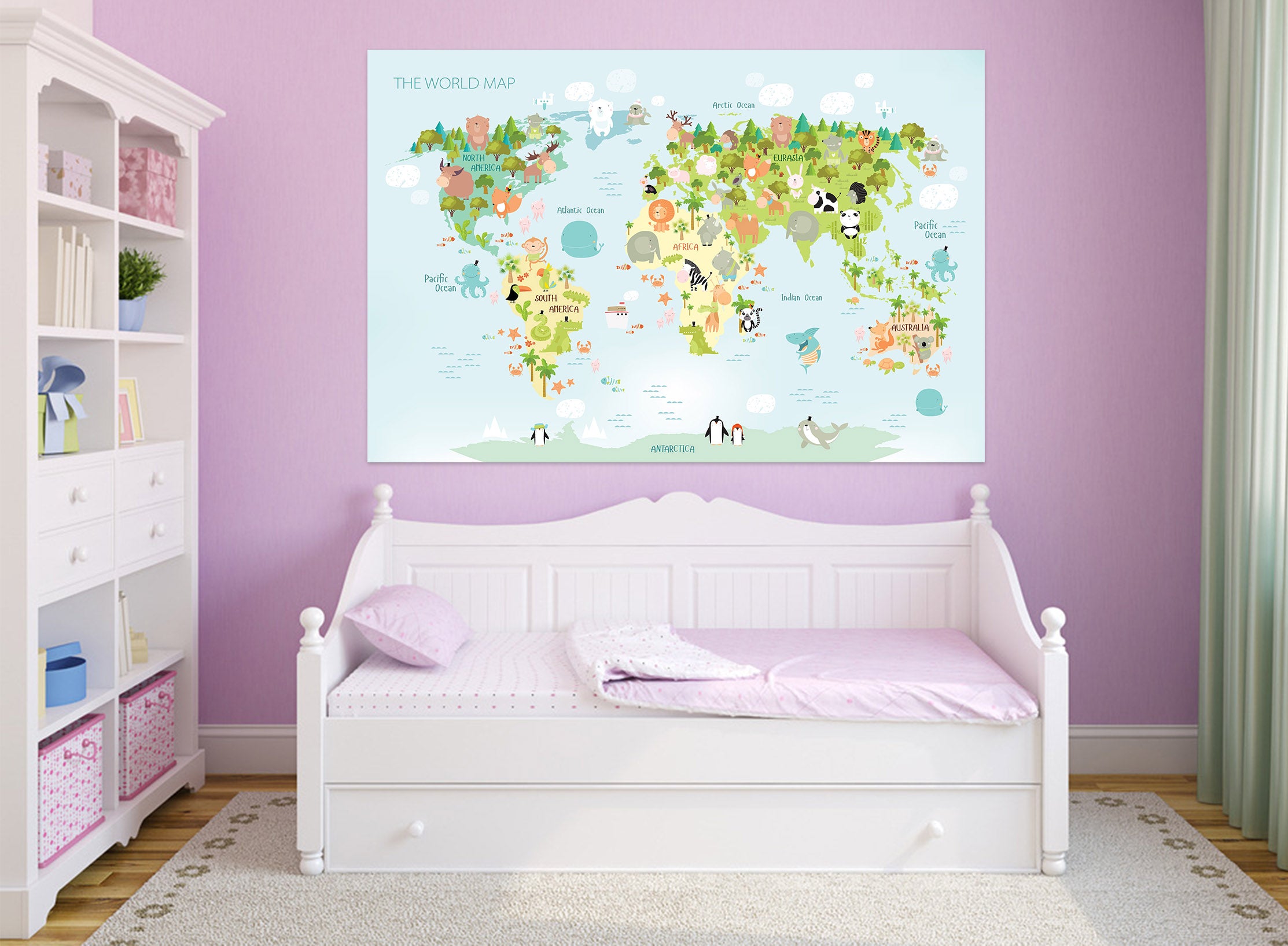 3D Rich Life 276 World Map Wall Sticker