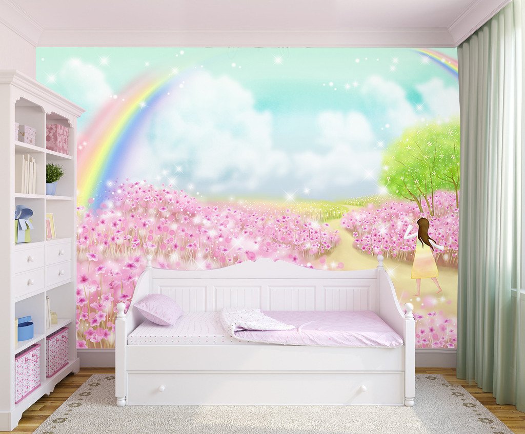 3D Rainbow Cherry Flower Manor 98 Wallpaper AJ Wallpaper