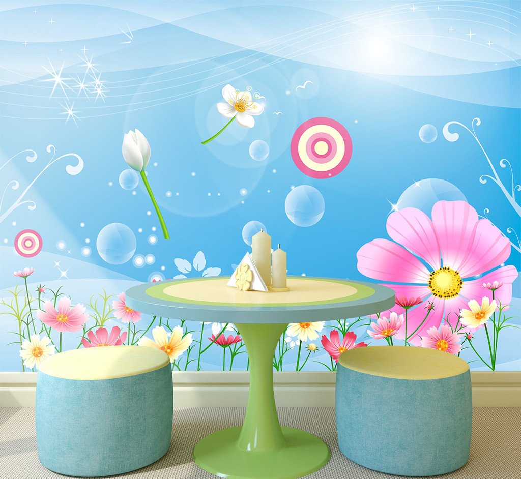 3D Sunshine Sky And Beauty Flower 23 Wallpaper AJ Wallpaper