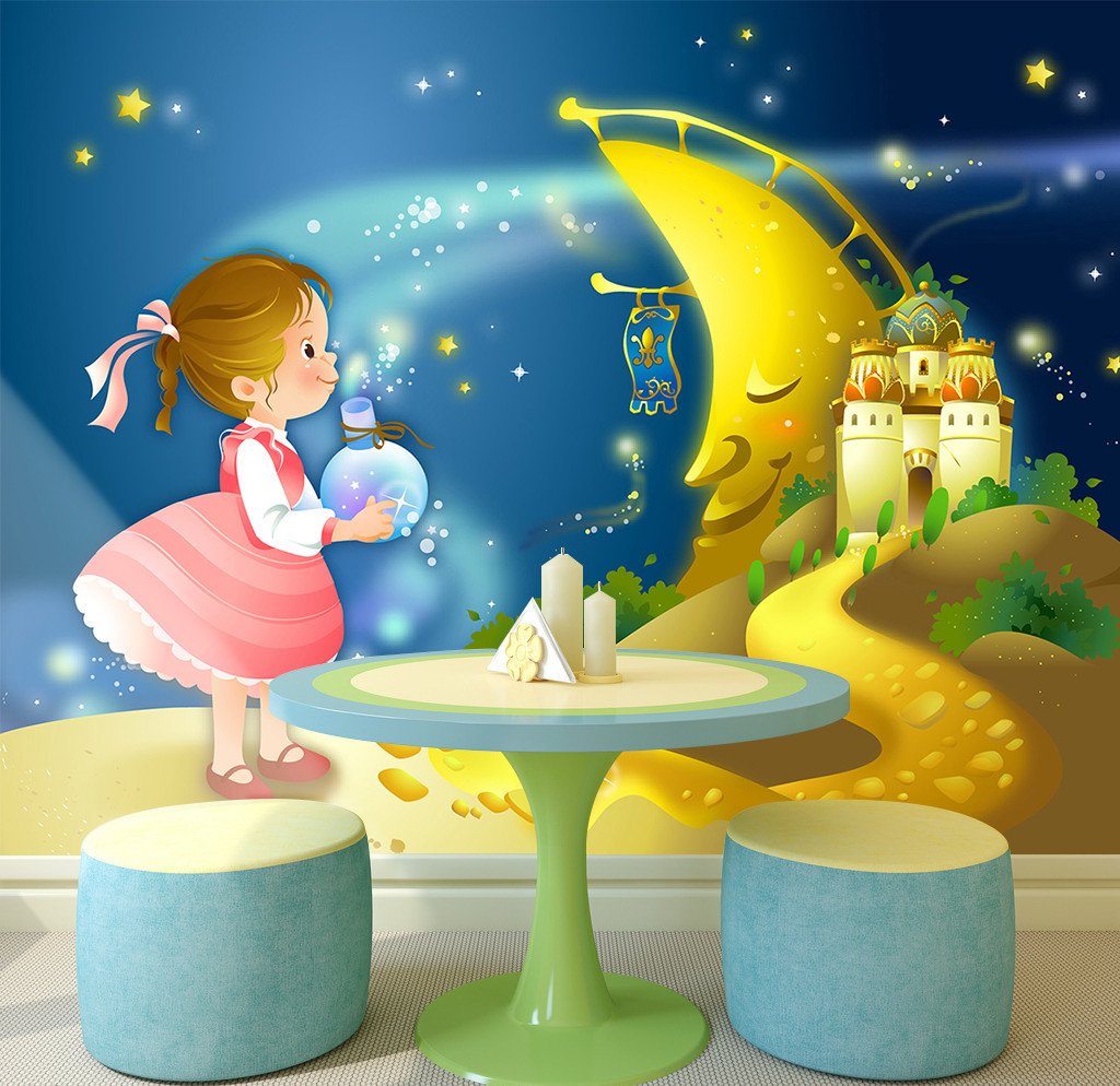 3D Girl To Sea Moon Castle 8 Wallpaper AJ Wallpaper 2