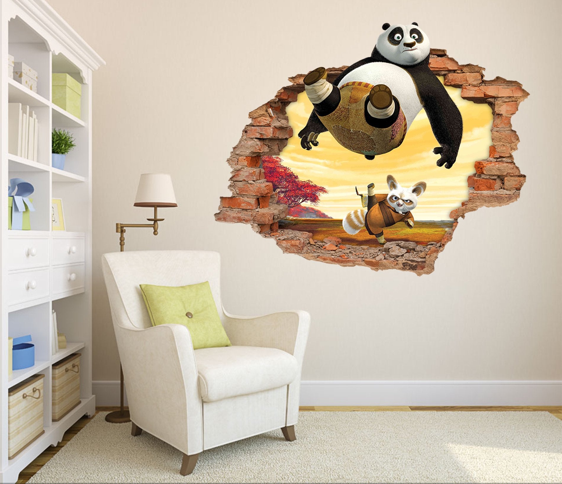 3D Squirrel And Panda 80 Broken Wall Murals Wallpaper AJ Wallpaper