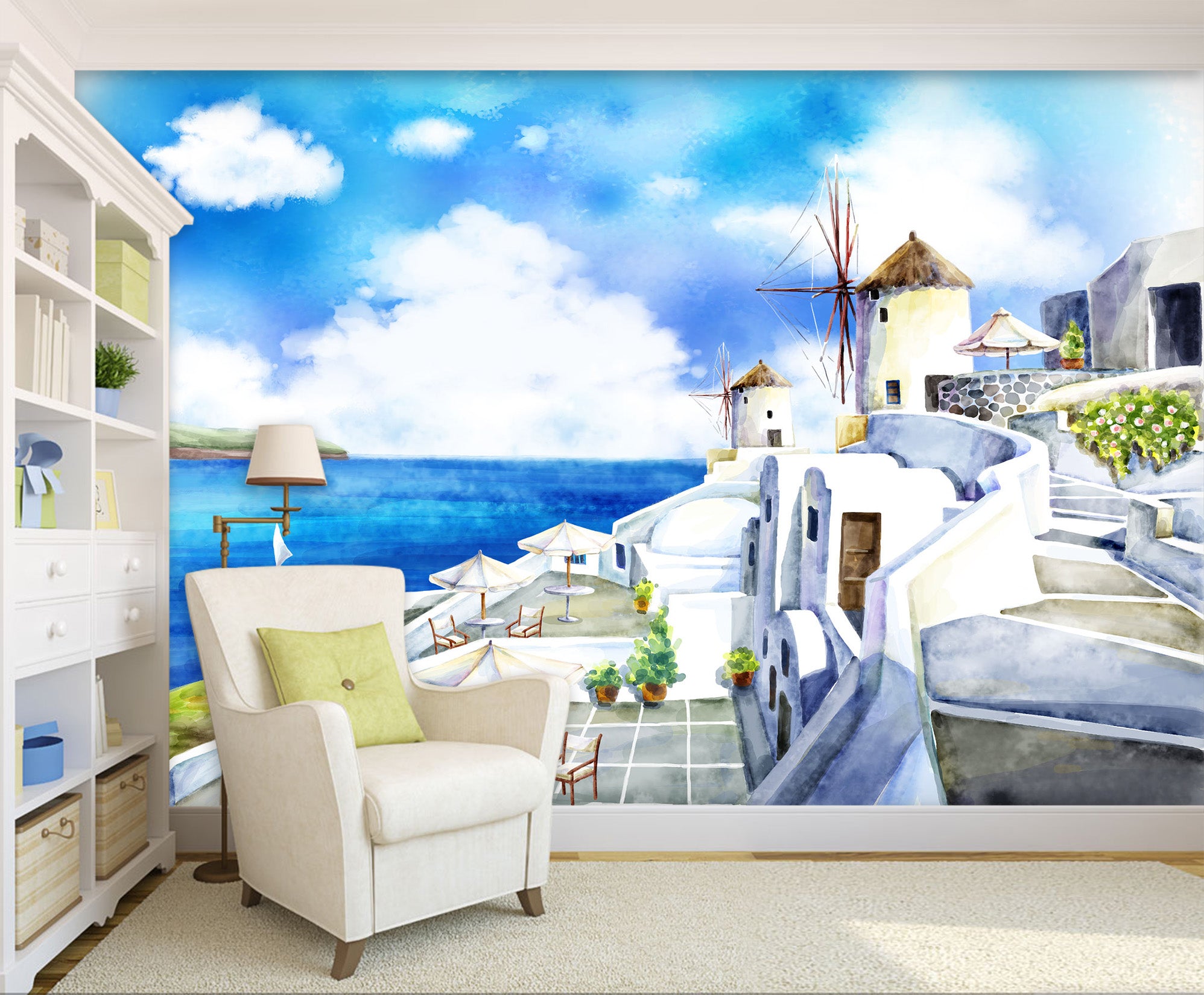 3D Hand Painted Aegean Sea 035 Wall Murals