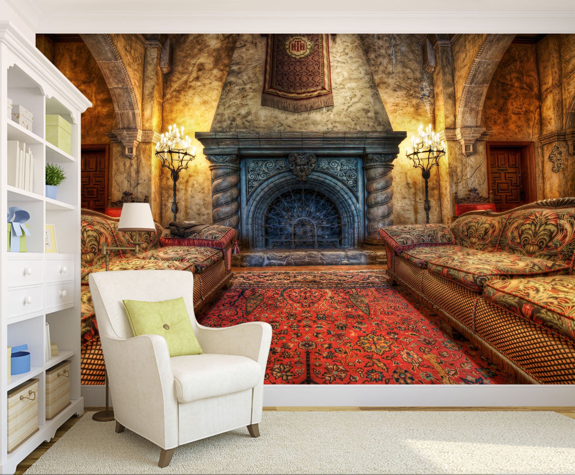 3D Retro Sofa 027 Wall Murals