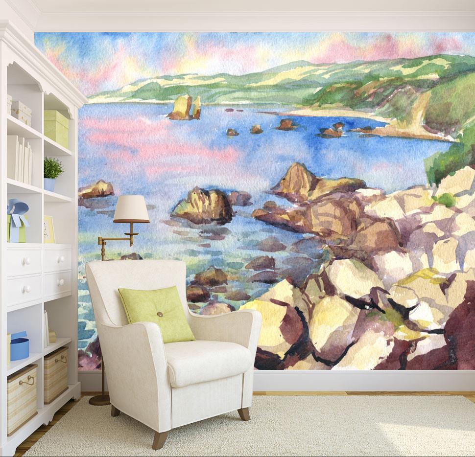 3D Stone River Bank 658 Wallpaper AJ Wallpaper 2