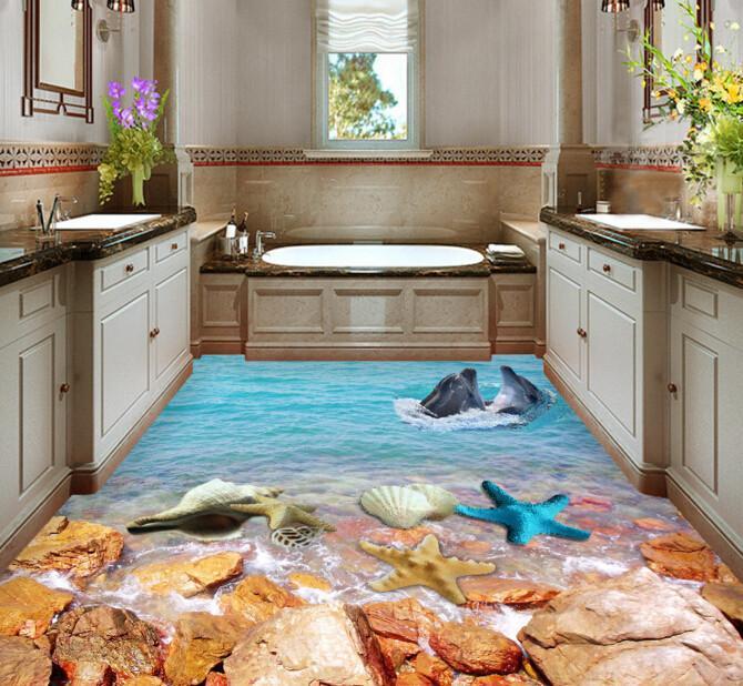 3D Coast Scenery Floor Mural Wallpaper AJ Wallpaper 2