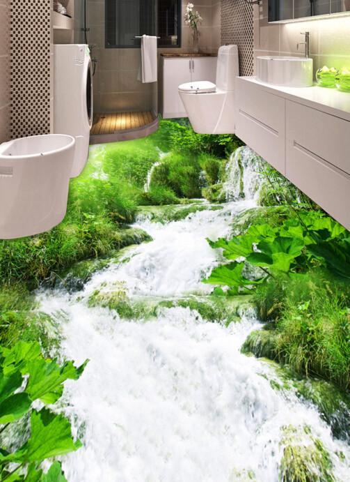 3D Fresh Stream Scenery Floor Mural Wallpaper AJ Wallpaper 2