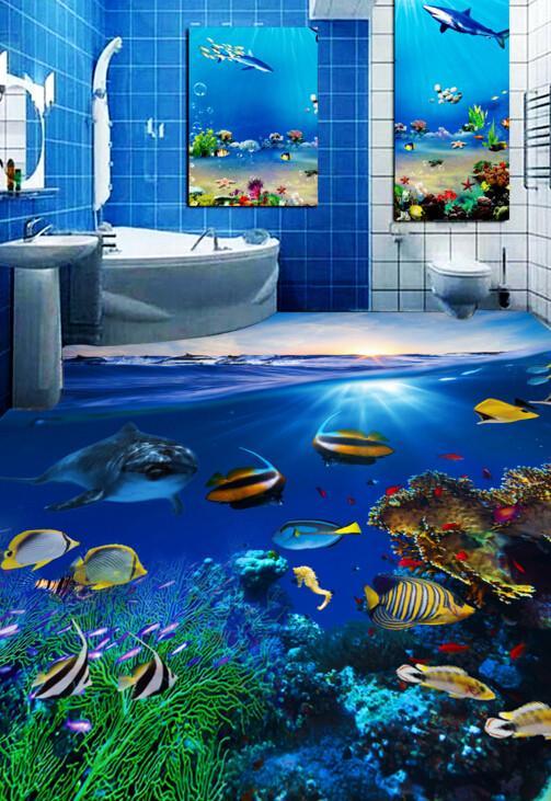 3D Crystal Clear Sea Floor Mural Wallpaper AJ Wallpaper 2