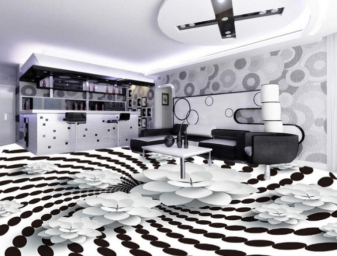 3D White Big Flower 244 Floor Mural Wallpaper AJ Wallpaper 2