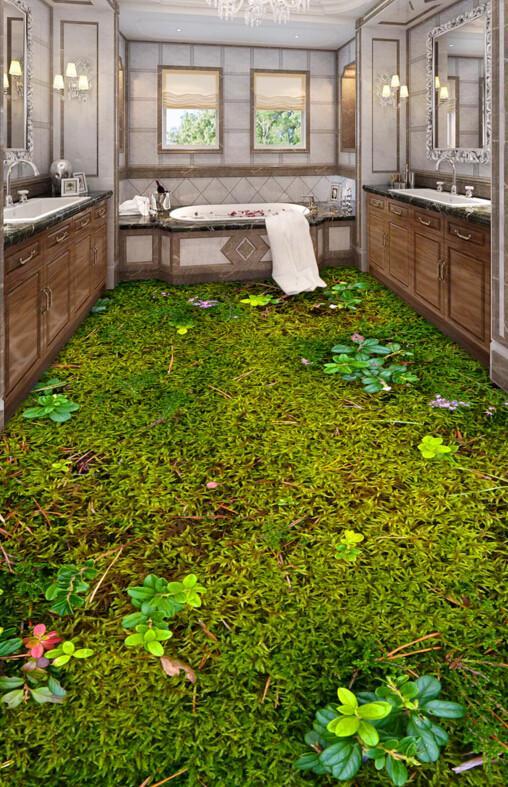 3D Lush Plants Floor Mural Wallpaper AJ Wallpaper 2