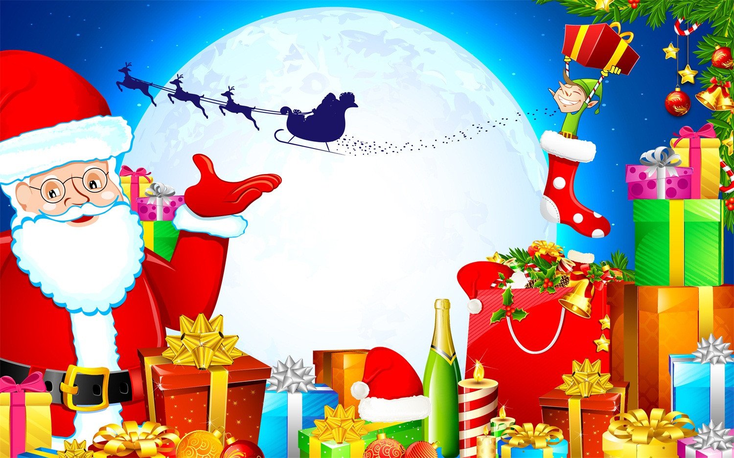 3D Father Christmas Sock Gifts 7 Wallpaper AJ Wallpaper