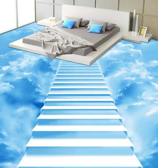 3D Sky Stairs Floor Mural Wallpaper AJ Wallpaper 2