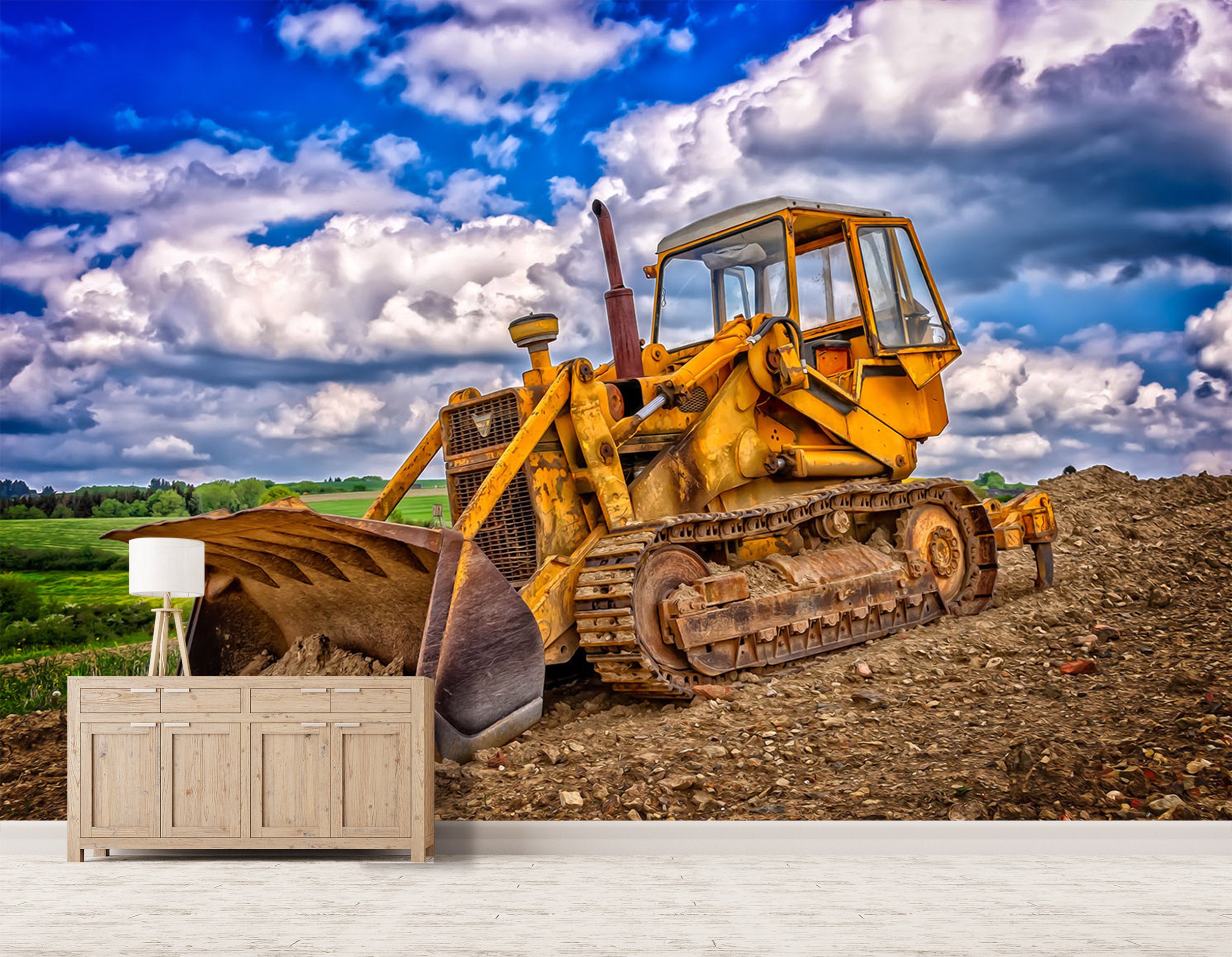 3D Construction Machine 005 Vehicle Wall Murals