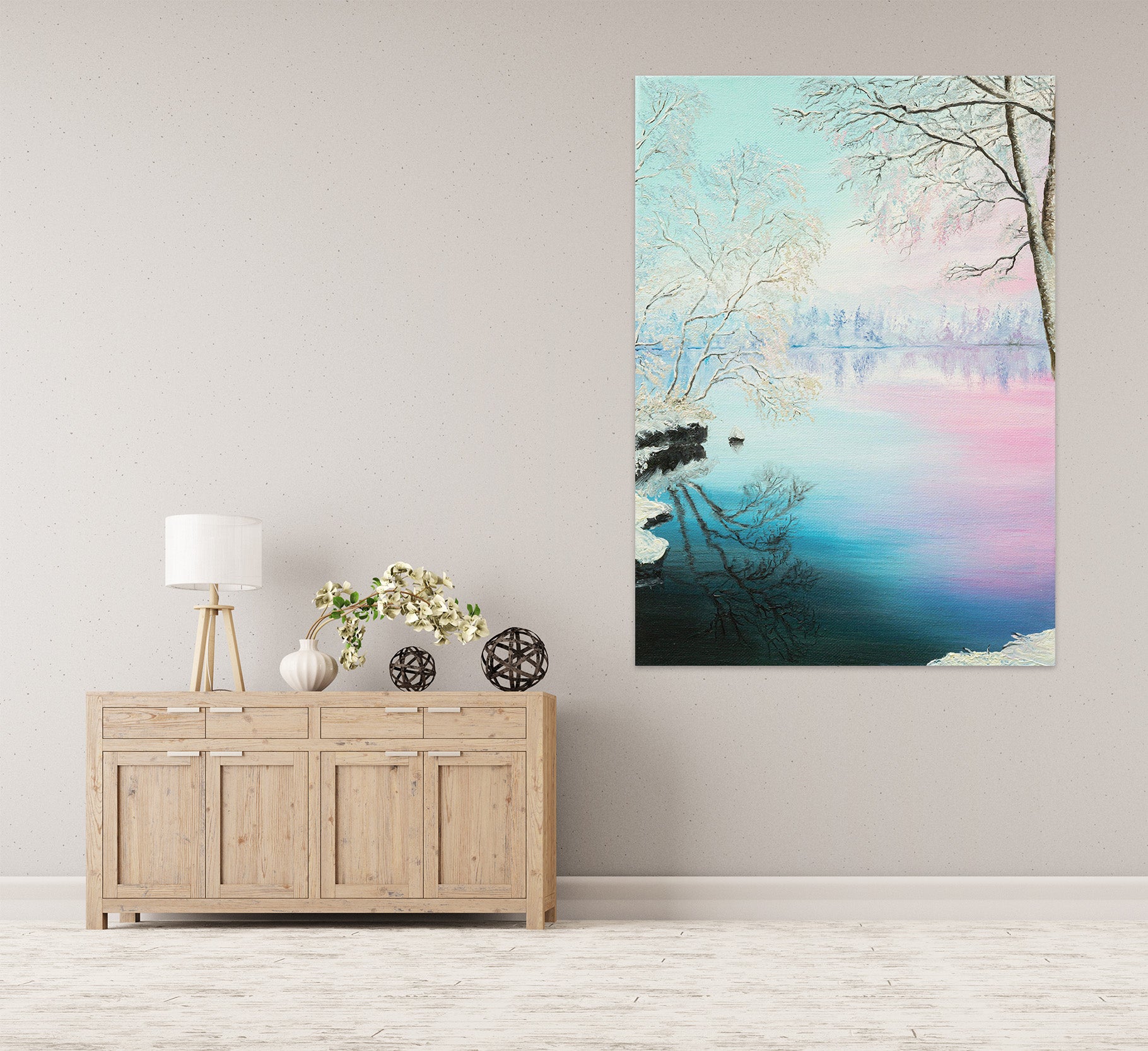 3D Snow Tree Ice Lake 1833 Marina Zotova Wall Sticker