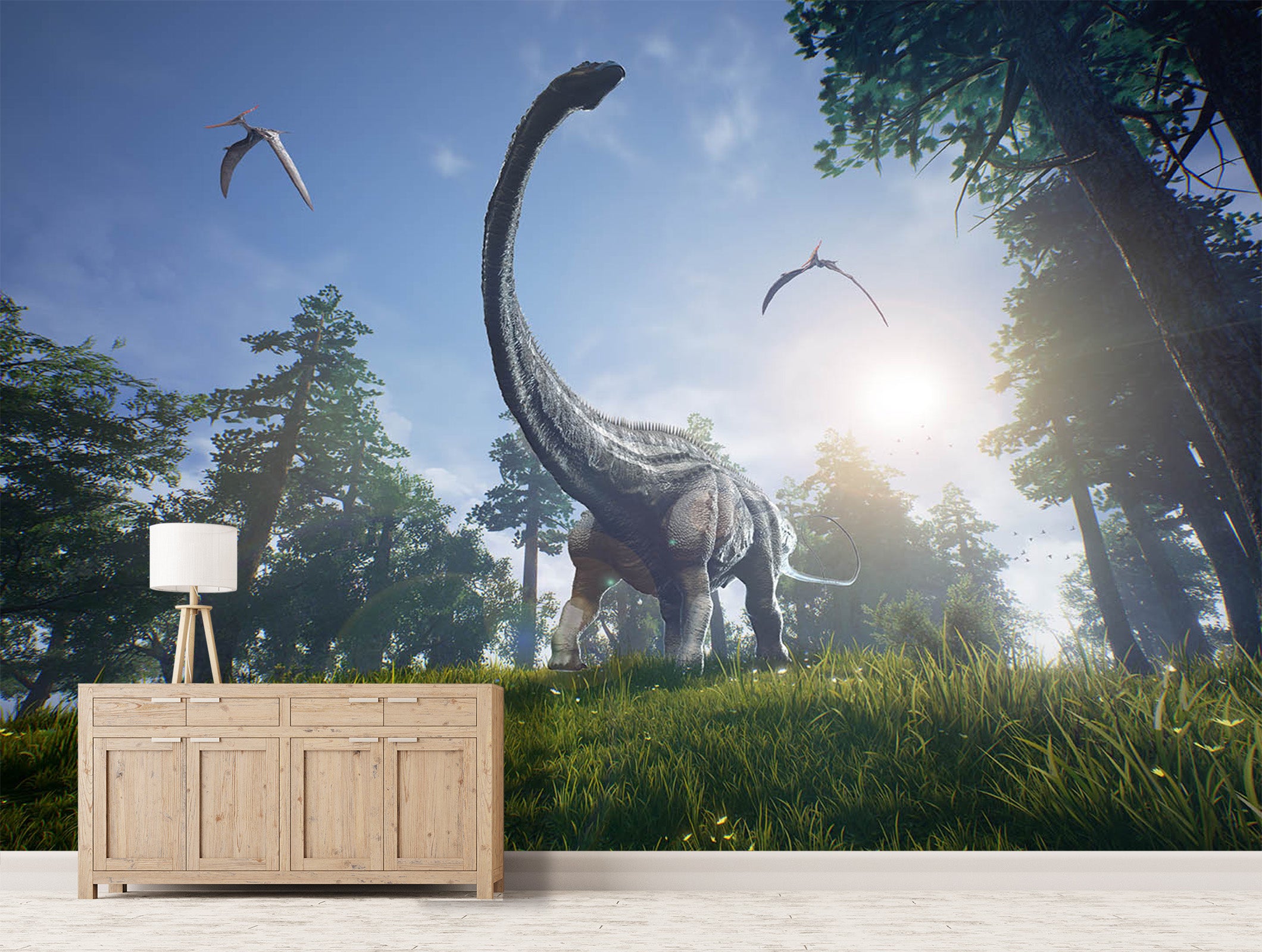 3D Long Necked Dragon 1552 Wall Murals