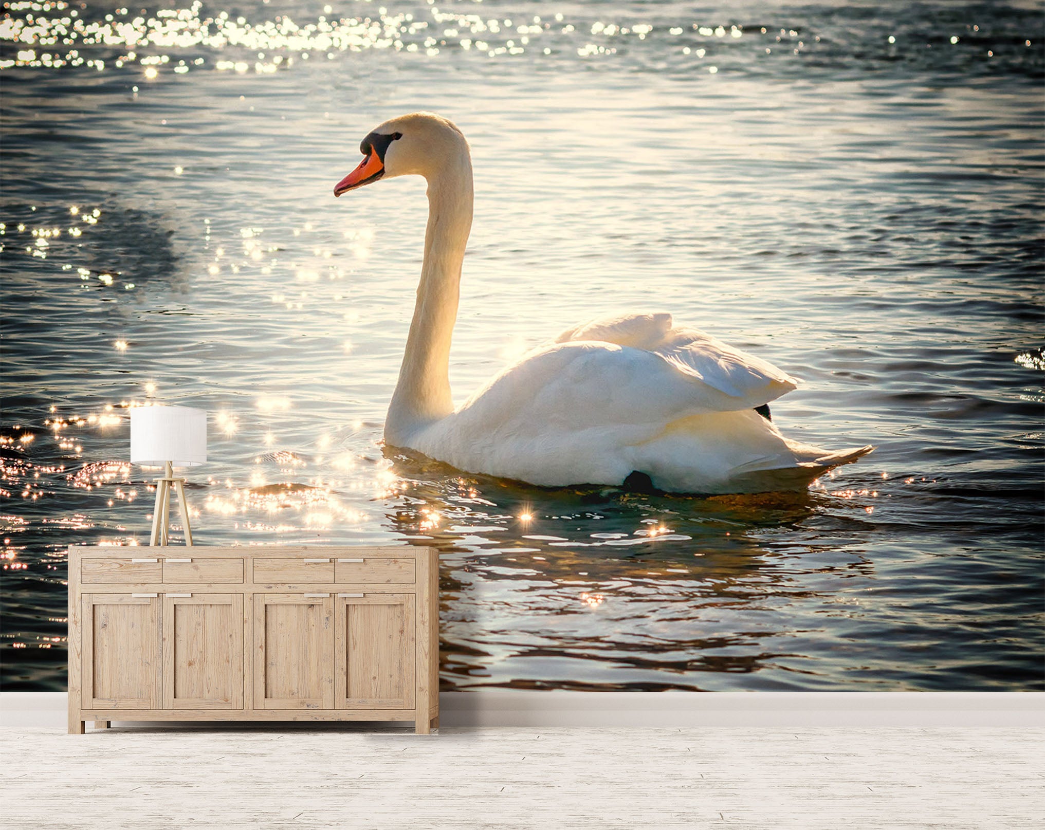 3D Swan Lake 267 Wall Murals