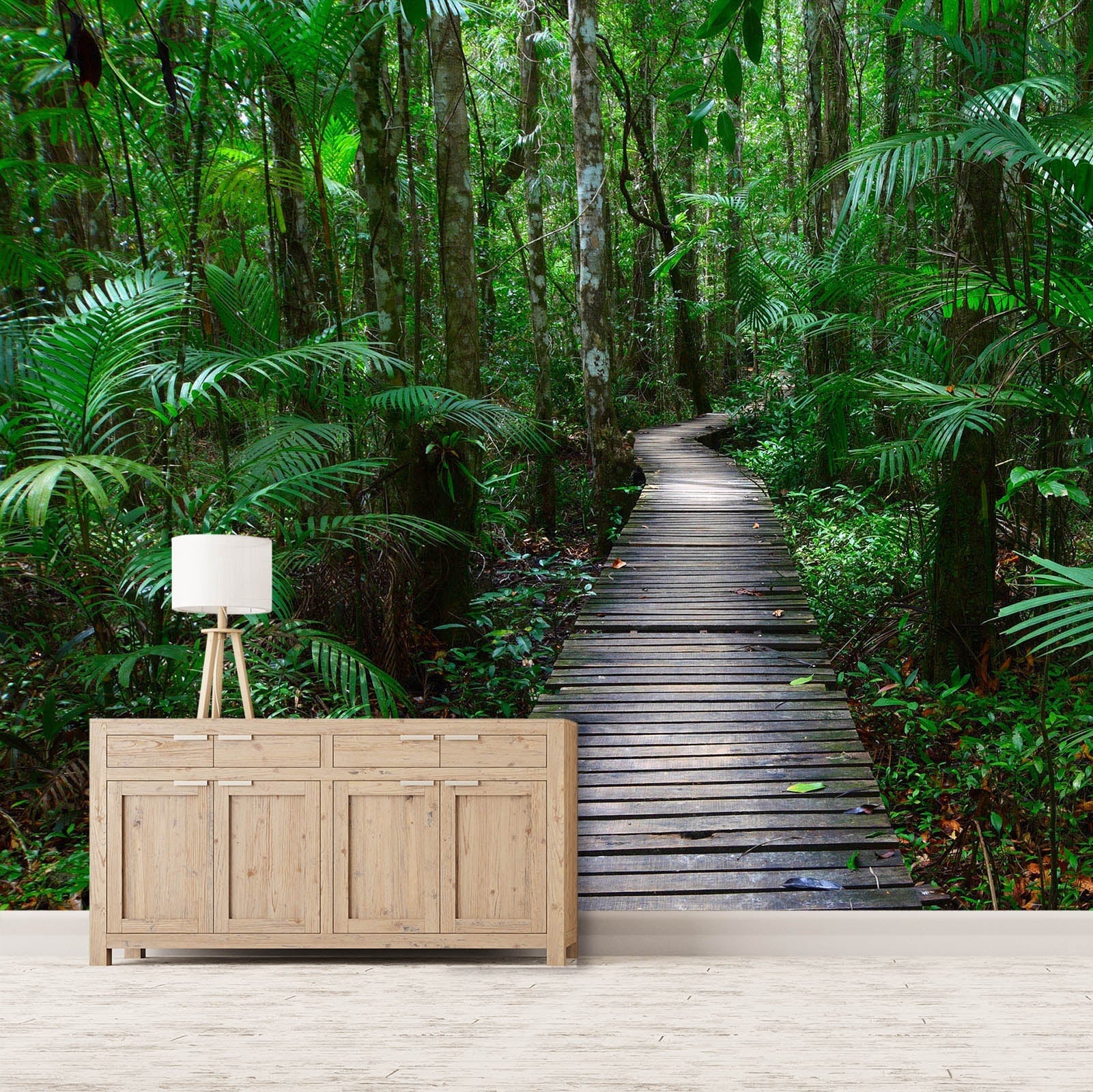 3D Wooden Bridge Forest 110 Wall Murals Wallpaper AJ Wallpaper 2