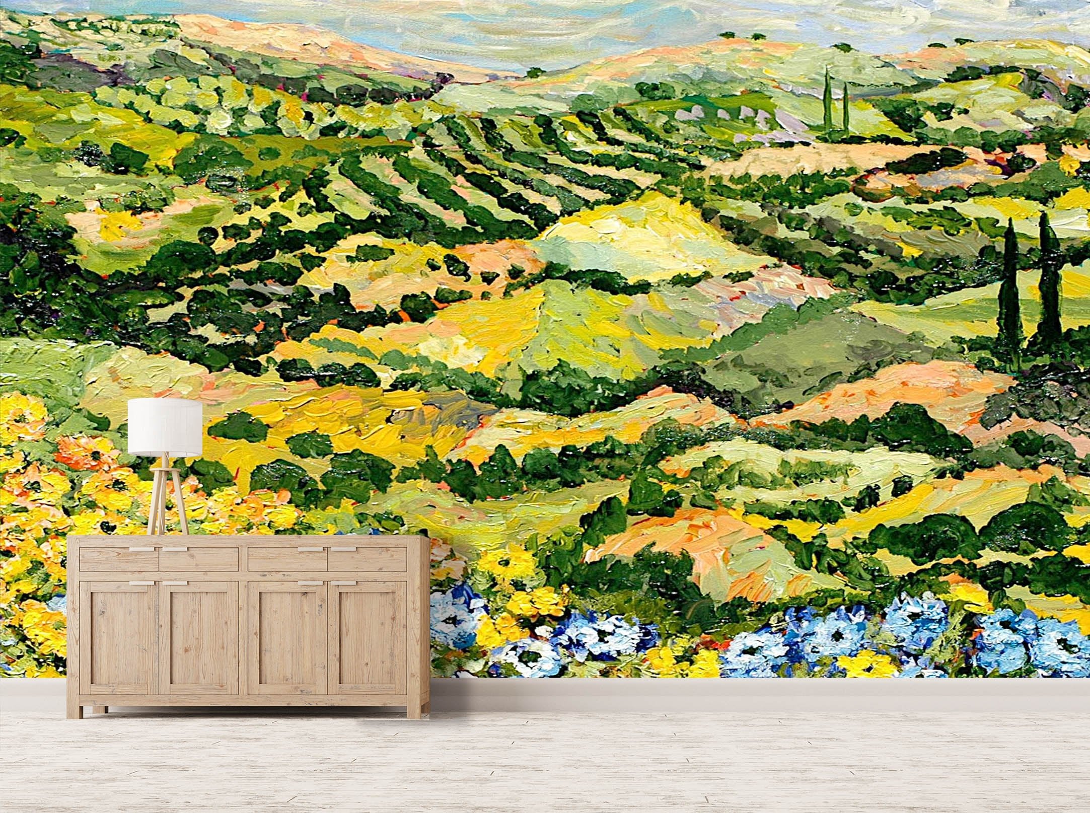 3D Blue And Yellow 103 Allan P. Friedlander Wall Mural Wall Murals Wallpaper AJ Wallpaper 2