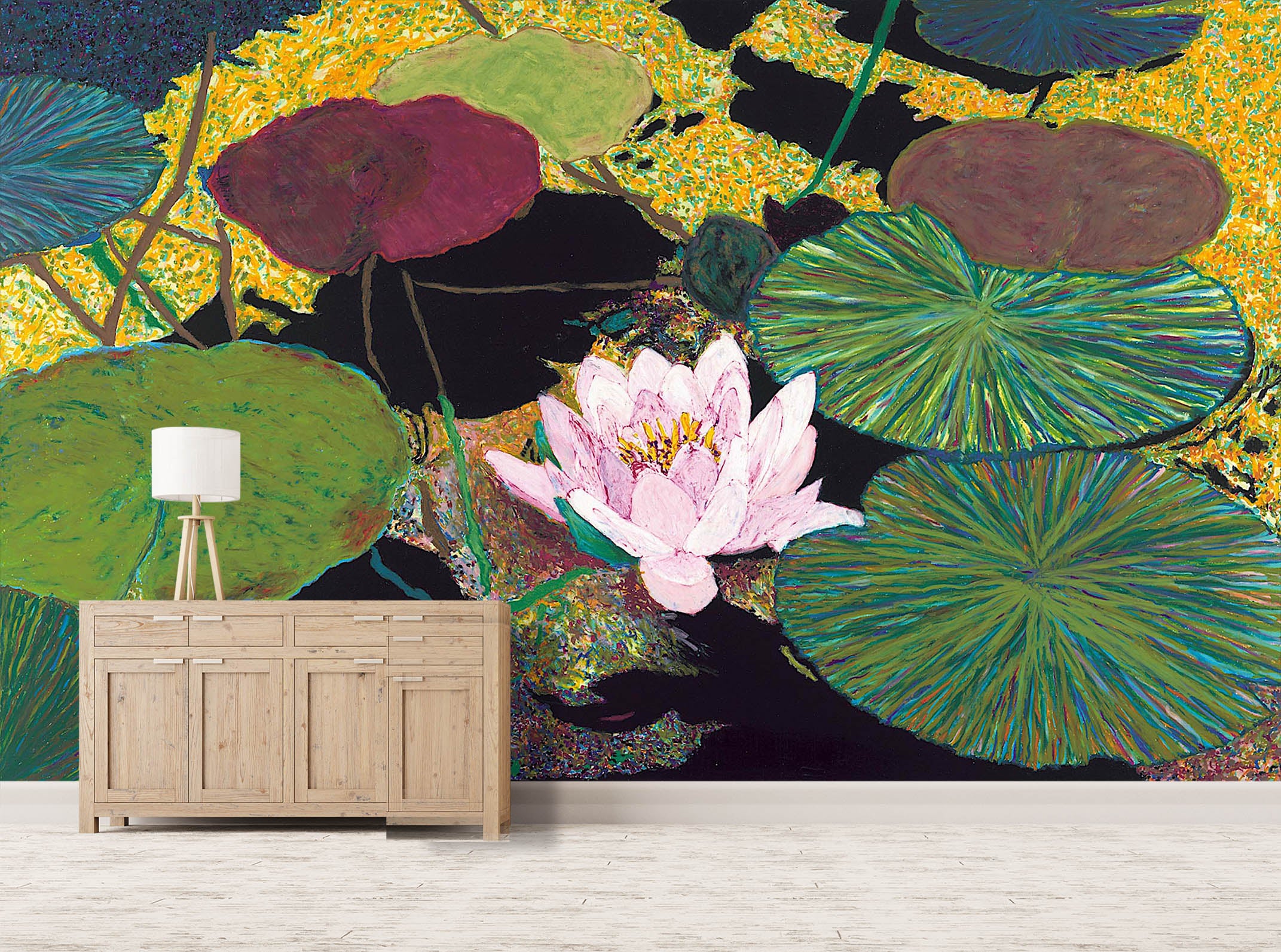 3D Autumn Lotus 250 Allan P. Friedlander Wall Mural Wall Murals