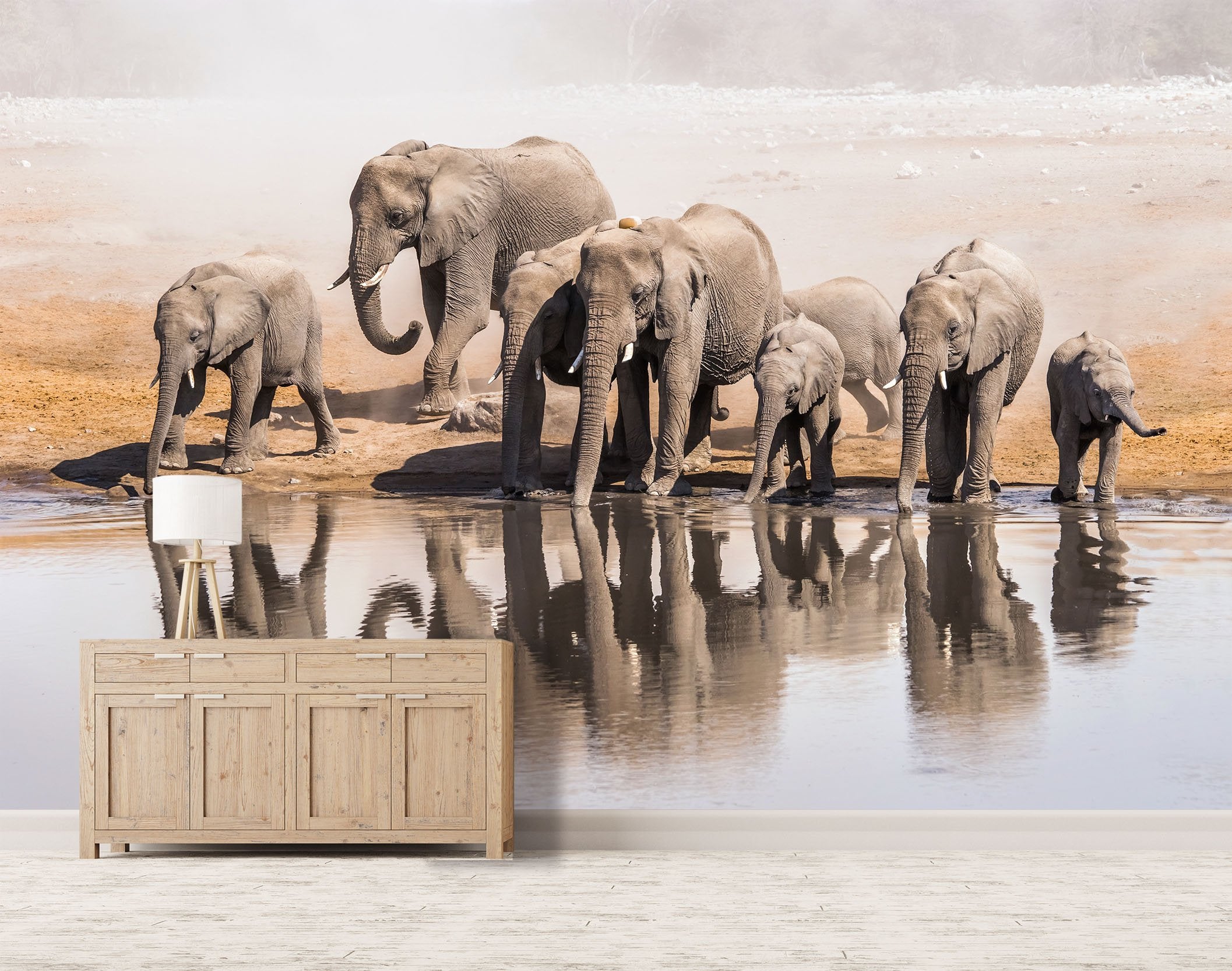 3D Elephant River 016 Wallpaper AJ Wallpaper