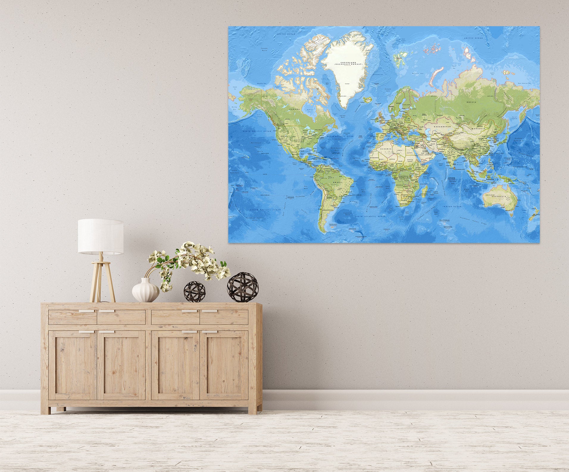 3D Oasis Sea 273 World Map Wall Sticker