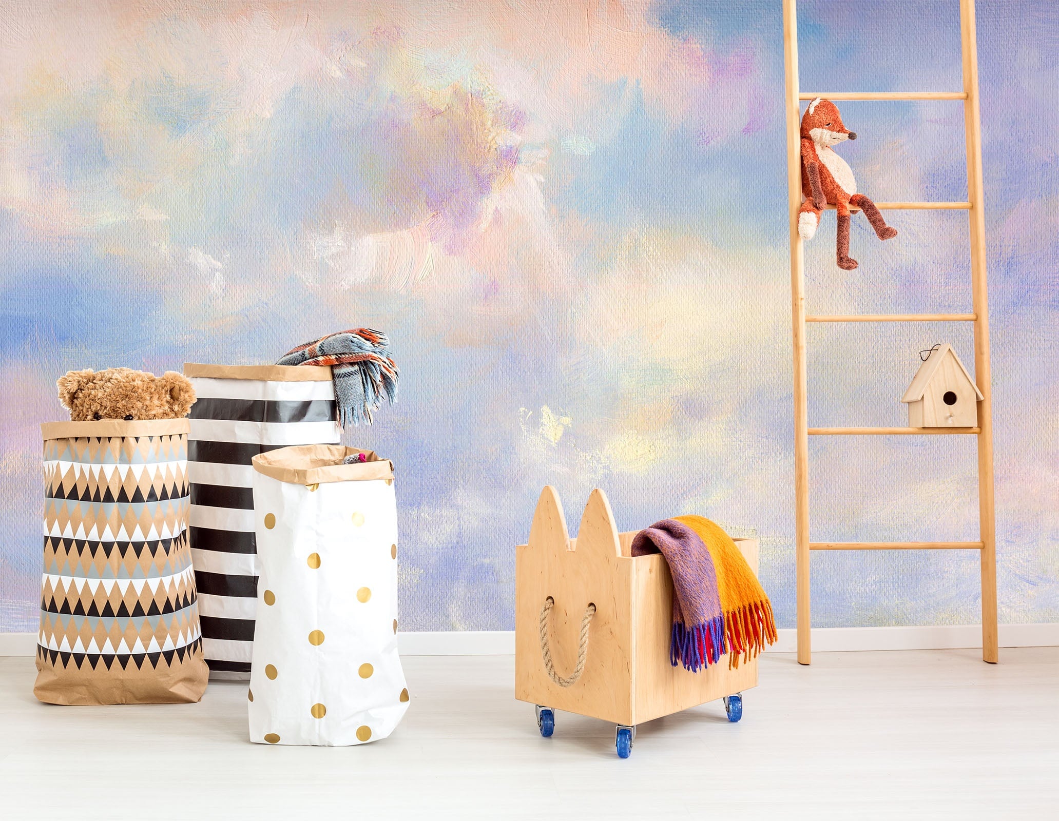 3D Oil Paint Cloud 027 Wall Murals Wallpaper AJ Wallpaper 2