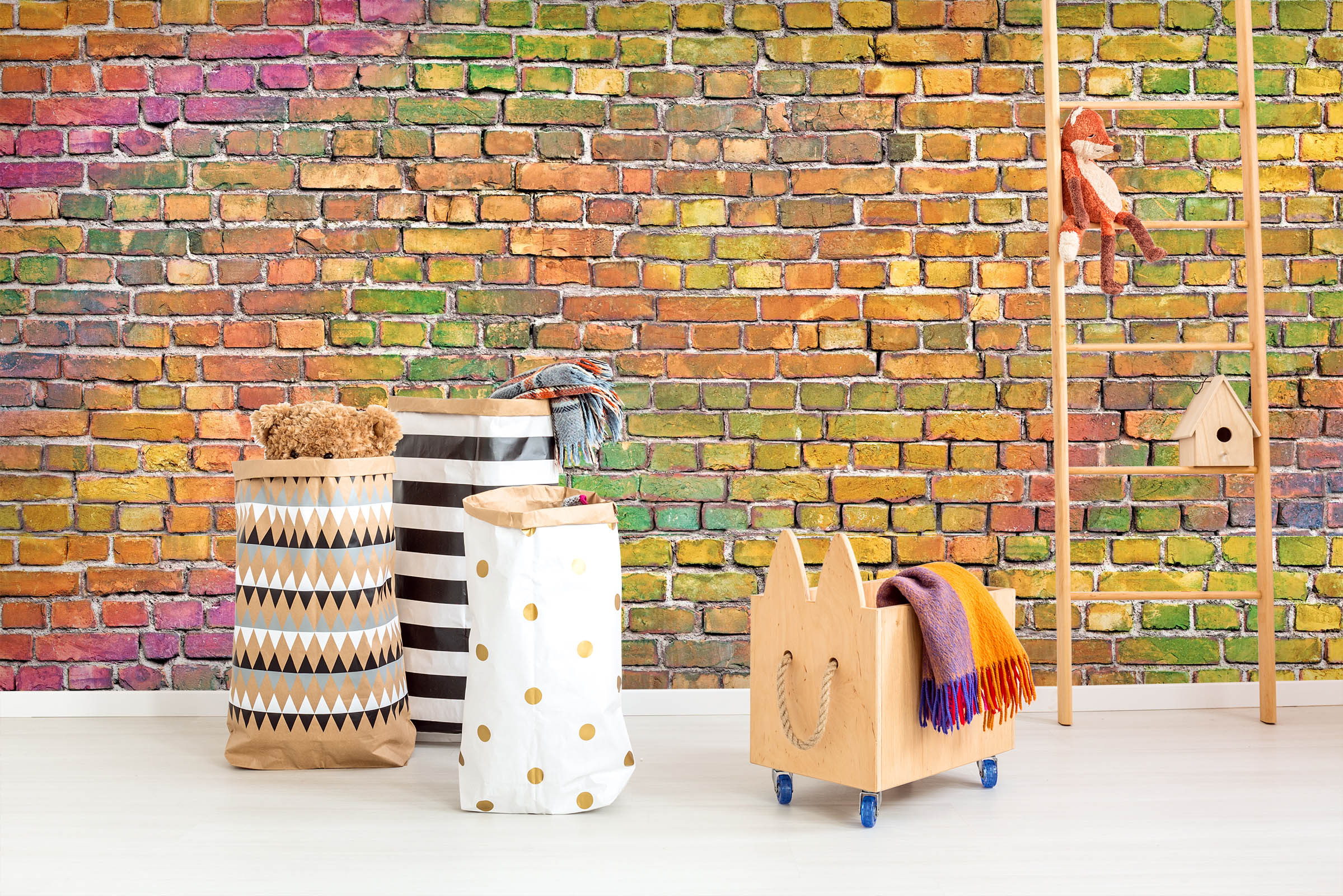 3D Colored Brick Wall 84 Wall Murals