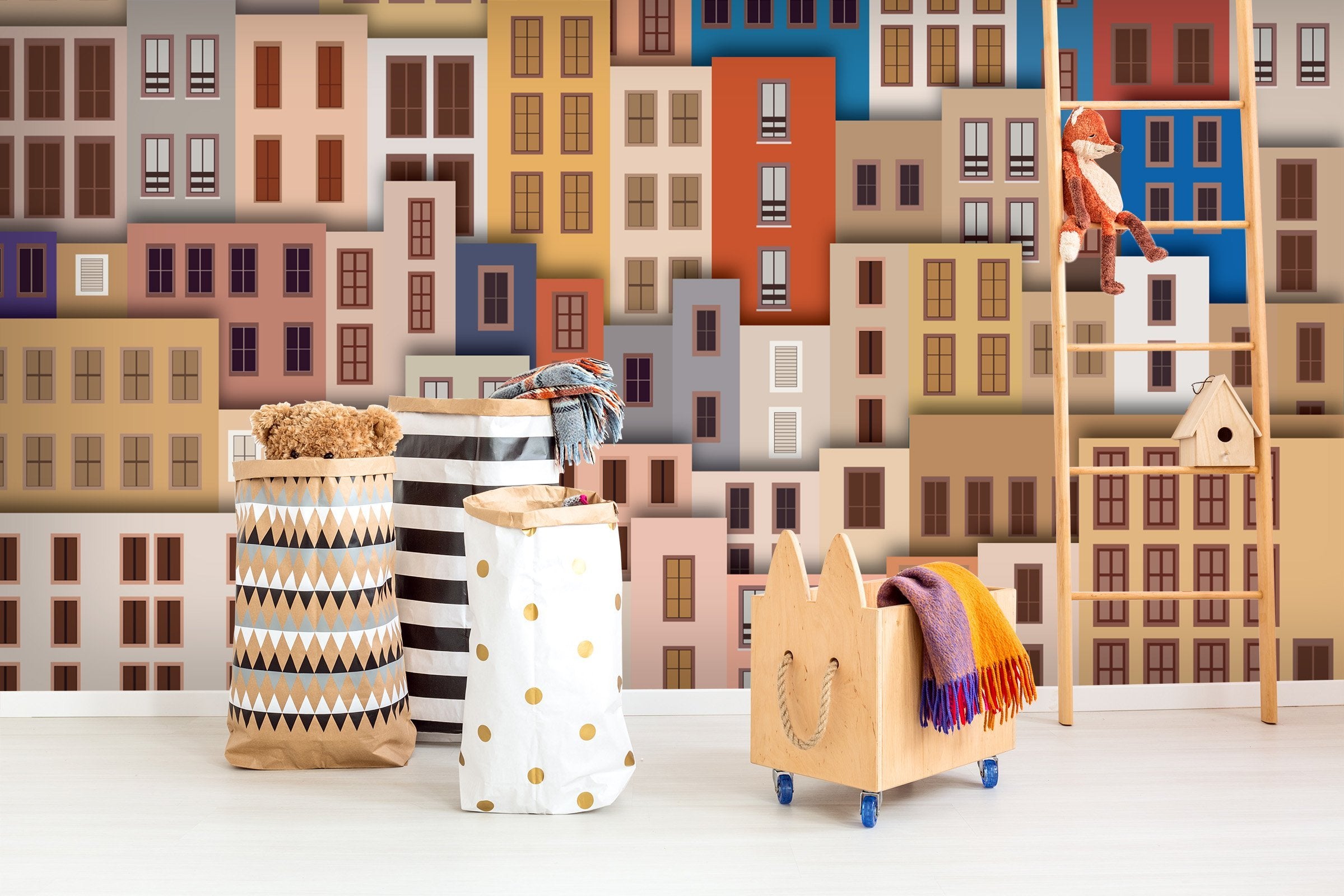 3D Colored Building 687 Wallpaper AJ Wallpaper