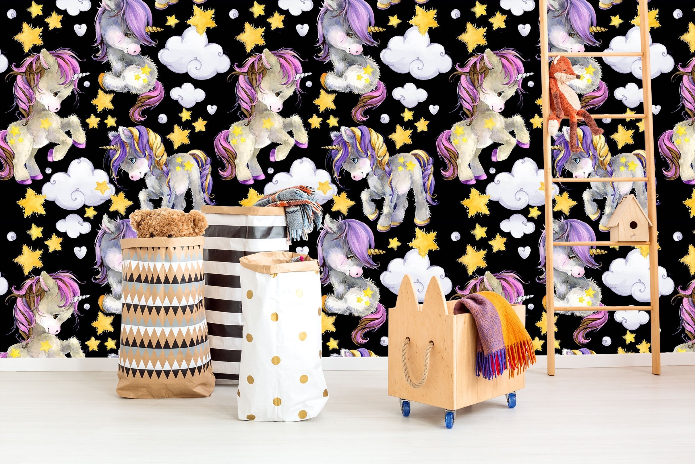 3D Cartoon Unicorn Stars 272 Wallpaper AJ Wallpaper